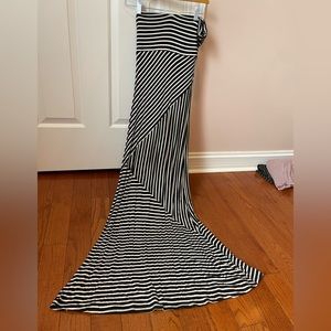 Black and white stripe maxi skirt/ dress size s